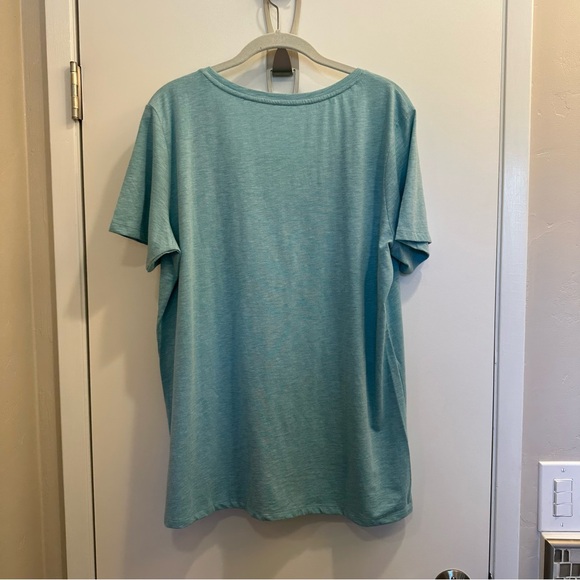 Lands' End Women's Seafoam Heather Short Sleeve Tee size L - Picture 2 of 3